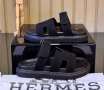 Дамски чехли Hermes  черен велур/BR169s, снимка 2