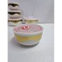Комплект луксозни кутии от аркопал за съхранение на храна с пластмасови капаци, 3 броя, снимка 1 - Кутии за храна - 44127537