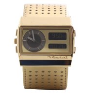 Мъжки часовник Vestal Monte Carlo Leather Gold златист кожен, снимка 2 - Мъжки - 26437111