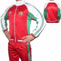 Мъжки спортен екип БЪЛГАРИЯ, бяло, зелено, червено, полиестер, снимка 1 - Спортни дрехи, екипи - 43086249