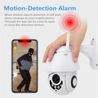 Robocam WIFI Full HD IP - Камера NVR PTZ Безжична външна въртяща 5MP, снимка 11 - IP камери - 27893832