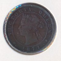 Канада Остров Принц Едуард цент 1871 година, снимка 2 - Нумизматика и бонистика - 32689479