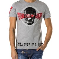 PHILIPP PLEIN 'Squeeze It' Air Force Skull Slim Fit Мъжка Тениска size L (S / M), снимка 2 - Тениски - 43808362