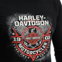 Нова мъжка блуза с дълъг ръкав и дигитален печат Harley Davidson мотор, снимка 2 - Блузи - 37700549