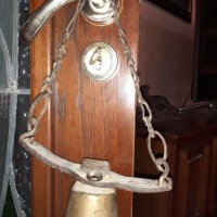 Огромен бронзов чан с кован синджир звънец хлопка камбана, снимка 3 - Антикварни и старинни предмети - 43945798