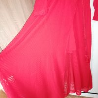 Страхотна дълга червена рокля H&M+подарък червило Max factor , снимка 9 - Рокли - 35453158