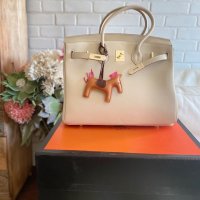 чанта Ермес Бъркин 35cm*HERMES BIRKIN 35 ETOUPE TOGO GOLD HARDWARE, снимка 3 - Чанти - 40743795