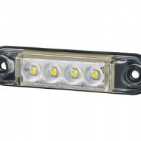 Мини LED ЛЕД габарит БЯЛ с 4 диода 12/24V е- маркиран LD2327 , снимка 1 - Аксесоари и консумативи - 35168994