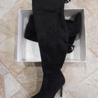Дамски ботуши черен  велур 65 см , снимка 2 - Дамски ботуши - 43893870