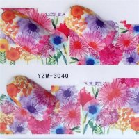 YZW-3040 цветя слайдер ваденки водни стикери за нокти маникюр татос, снимка 1 - Продукти за маникюр - 33383936