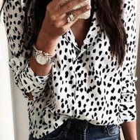 Дамска риза с дълъг ръкав и леопардов принт, снимка 2 - Ризи - 40526328