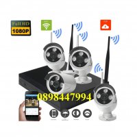 WiFi IP NVR DVR + 4 камери wireless Безжичен  IP комплект , снимка 1 - Комплекти за видеонаблюдение - 23737691