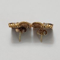                      Златни обеци със сапфири и брилянти, снимка 2 - Обеци - 43823063