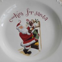 голяма порцеланова чиния Дядо Коледа . Диаметър - 32 см, снимка 2 - Чинии - 43057100
