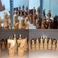 Стари руски - съветски фигури за шах дърворезба с кутия, снимка 7 - Антикварни и старинни предмети - 43553481
