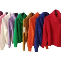 Дамски къс пуловер с яка 5 цвята, снимка 2 - Блузи с дълъг ръкав и пуловери - 43156137