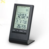 Метео станция: часовник + термометър + хигрометър с LCD дисплей, снимка 4 - Други - 39315533
