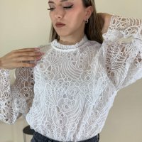 Дамска дантелена блуза!, снимка 2 - Блузи с дълъг ръкав и пуловери - 39930321