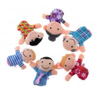 6 малки плюшени фигурки за пръсти куклен театър семейство  , снимка 4 - Плюшени играчки - 33114484