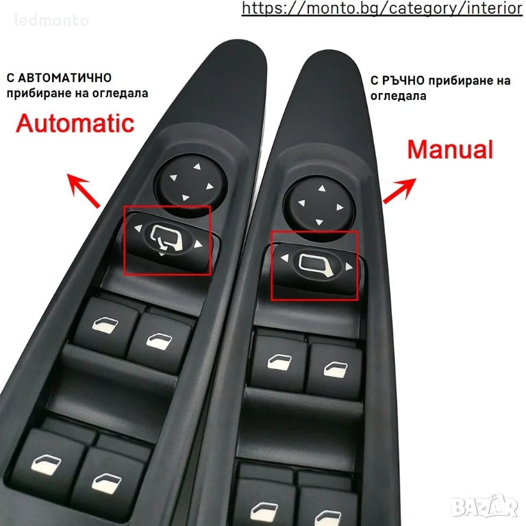 Панел Бутони Стъкла Citroen C4 - Автоматично / Ръчно Прибиране Огледала, снимка 1