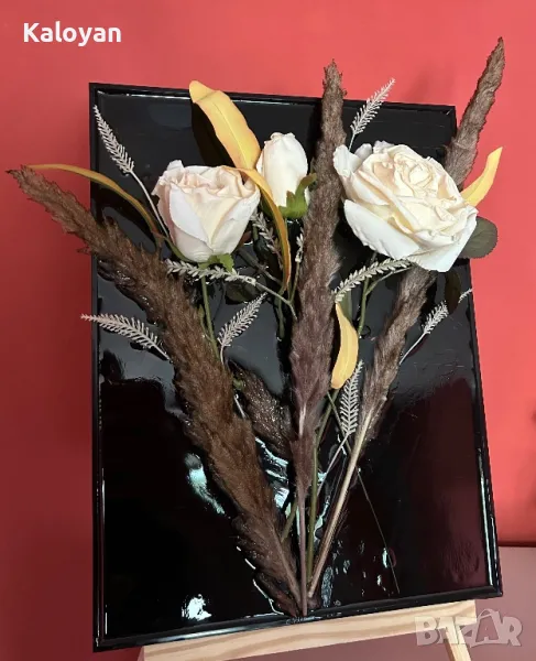 Картина от епоксидна смола и цветя, снимка 1