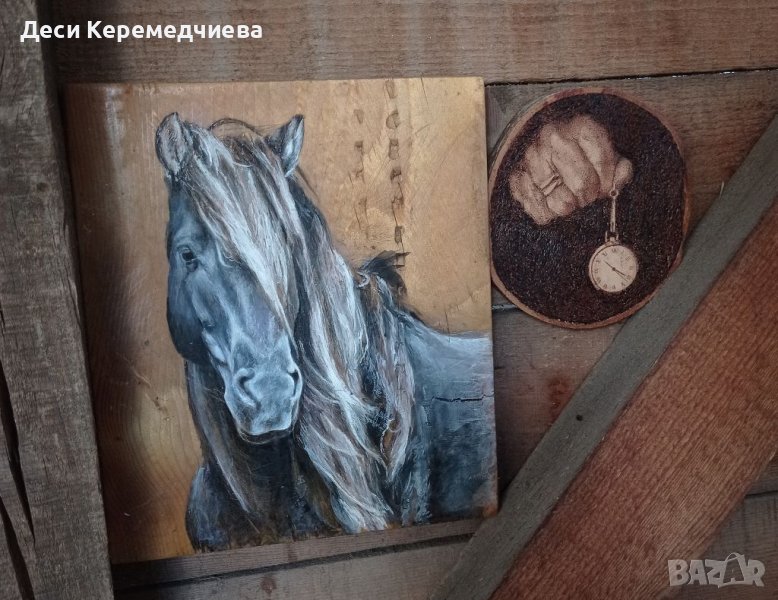 Рисувано с акрилни бои и пирограф, снимка 1