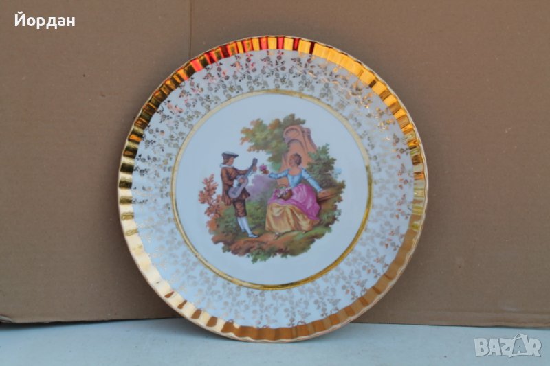 Немска порцеланова ръчно рисувана чиния , снимка 1