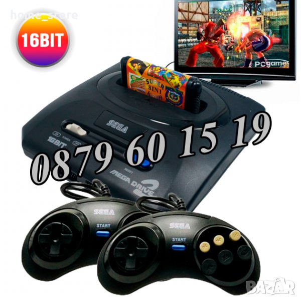 Телевизионна игра Sega Mega Drive 2, 16 битова, игрова конзола, снимка 1