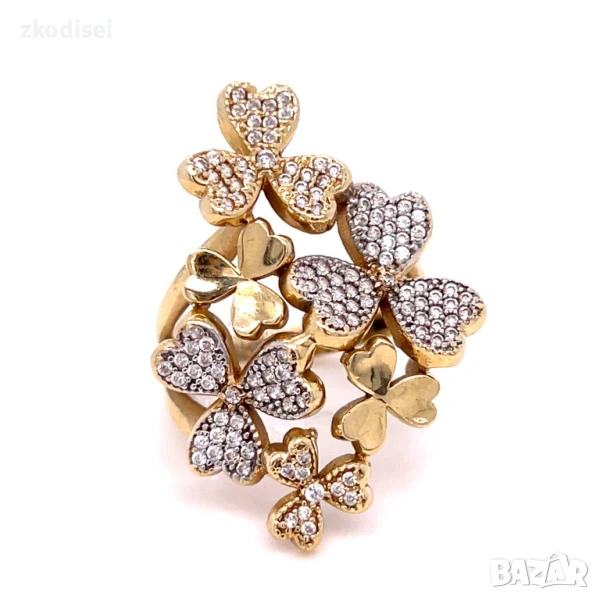 Златен дамски пръстен 6,62гр. 14кр.проба:585 размер:55 модел:32074-1, снимка 1