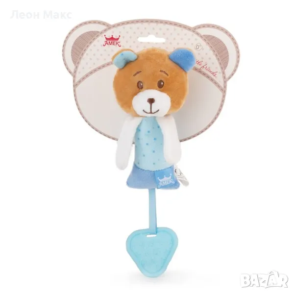 Мече плюш бебешка държалка 24см 90651 Beep beep, снимка 1