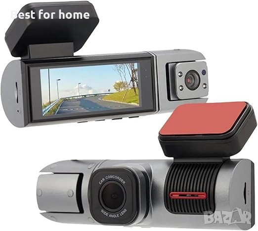 DazulI автомобилна камера 3.16 инча с двоен обектив, Wifi, HD 1080P, GPS , снимка 1