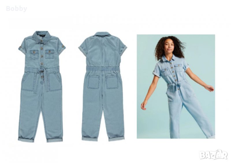 НОВ дънков гащеризон GEORGE, 8-9 години, снимка 1