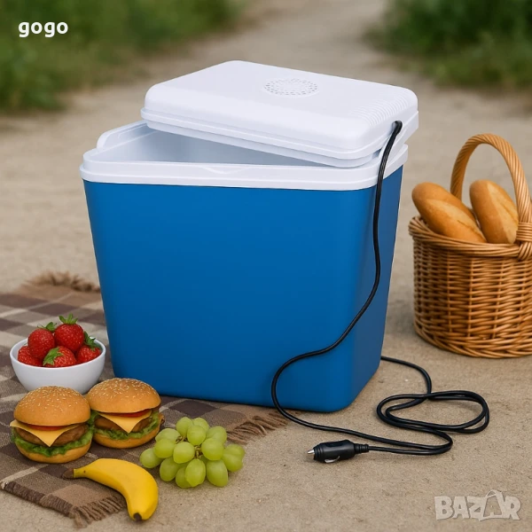 Хладилна кутия Atlantic 10L 12V, активна, синя, снимка 1