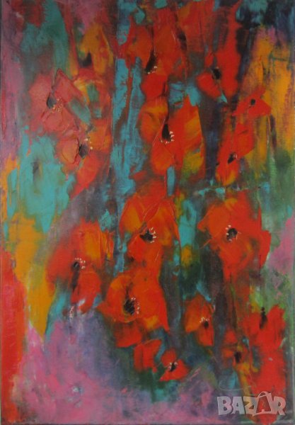 Макове, червени цветя ...Мима / Art by MiMa, kartina, painting картина___113, снимка 1