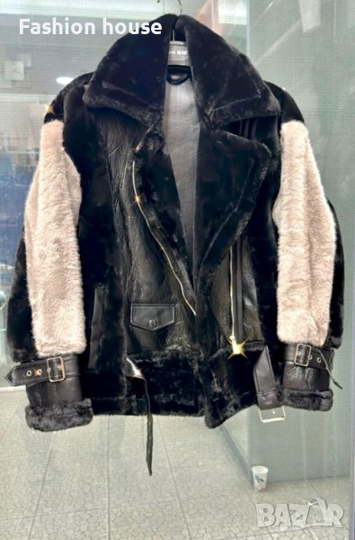 Жакет /Яке с еко косъм и еко кожа, снимка 1