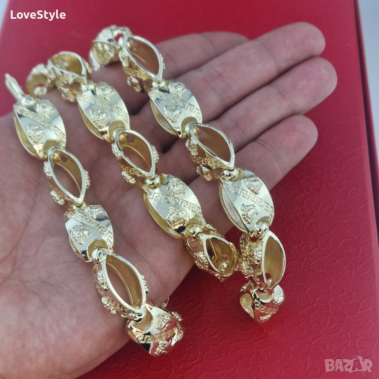 Ланец „Versace Oval Gold“ – 14К позлата, снимка 1