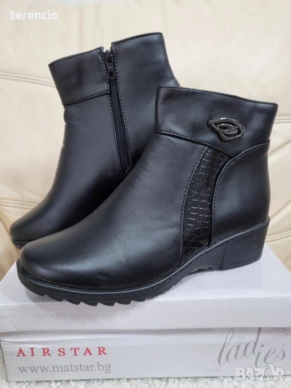 Нови черни дамски боти - 40 номер, снимка 1