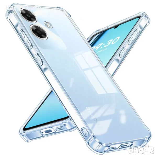Realme Note 60 / 14X / Удароустойчив прозрачен силиконов кейс гръб калъф, снимка 1