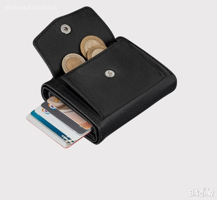 Черен портфейл с малтийски механизъм , снимка 1