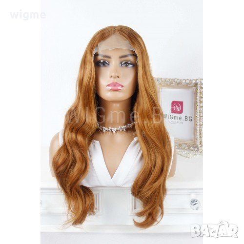 Дълга кестенява лейс фронт перука на вълни Ники, снимка 1