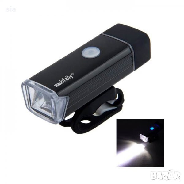 Фар за велосипед акумулаторен, 83/ 30/ 22 см., USB 5V, черен, снимка 1