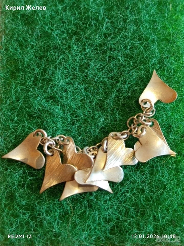 Елегантно нежно сребърно бижу за влюбени 52671, снимка 1