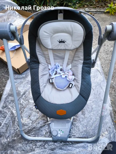  Бебешка люлка с 5 настройки на скоростта, Два цвята, снимка 1