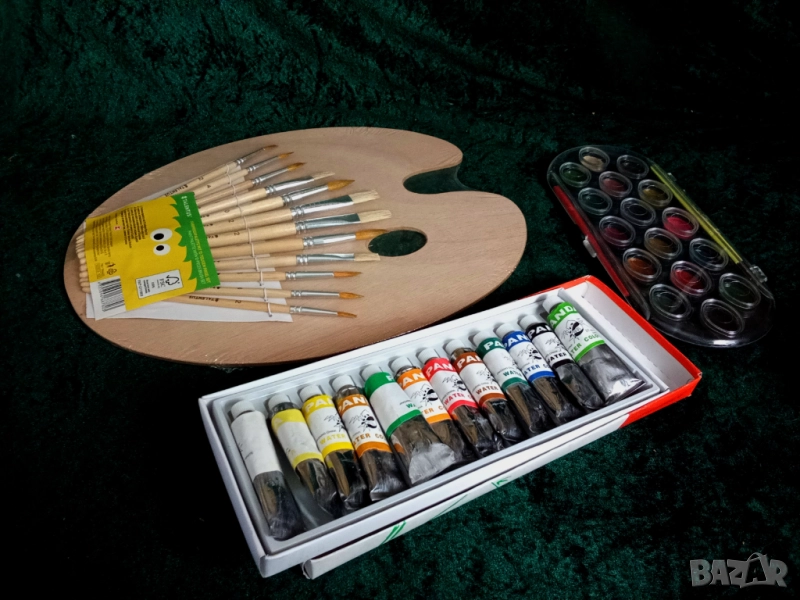 Лот за художници палитра и бой , снимка 1