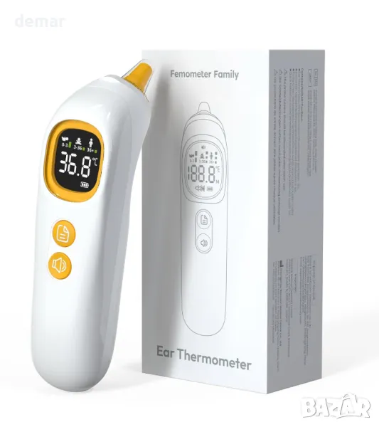 Високоточен термометър за ухо, бързо отчитане за 1 секунда, интелигентно разпределение по групи, снимка 1