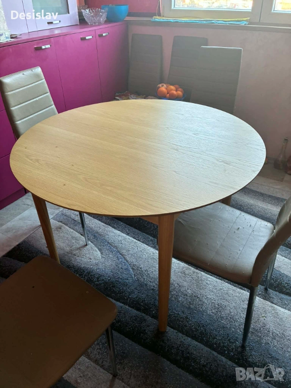 Кухненска разтегателна кръгла маса, снимка 1