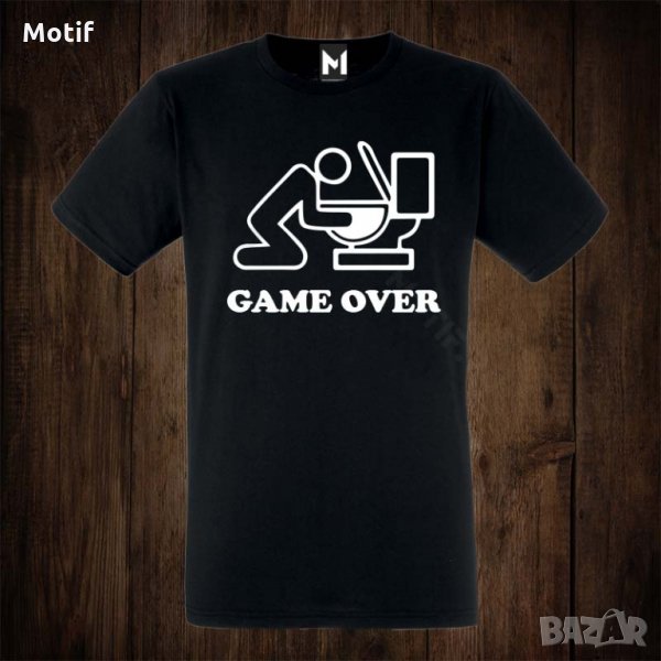 Мъжка тениска с щампа за ергенско парти Game Over , снимка 1