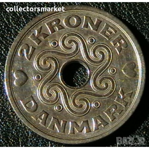 2 крони 1992, Дания, снимка 1