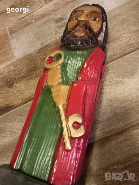 дърворезбована кутия за вино монах уникат   13/2, снимка 1