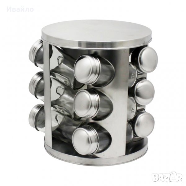 Бурканчета за подправки на стойка ZEPHYR ZP 1217 CR12, 12 бр. бурканчета, 3 нива, Въртяща се основа, снимка 1